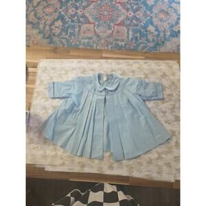 Vintage Pleated 1950s Baby Coat 6 Mos Blue